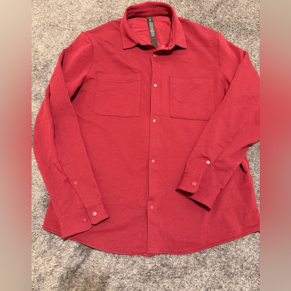 Men's Red Button-Up Shirt